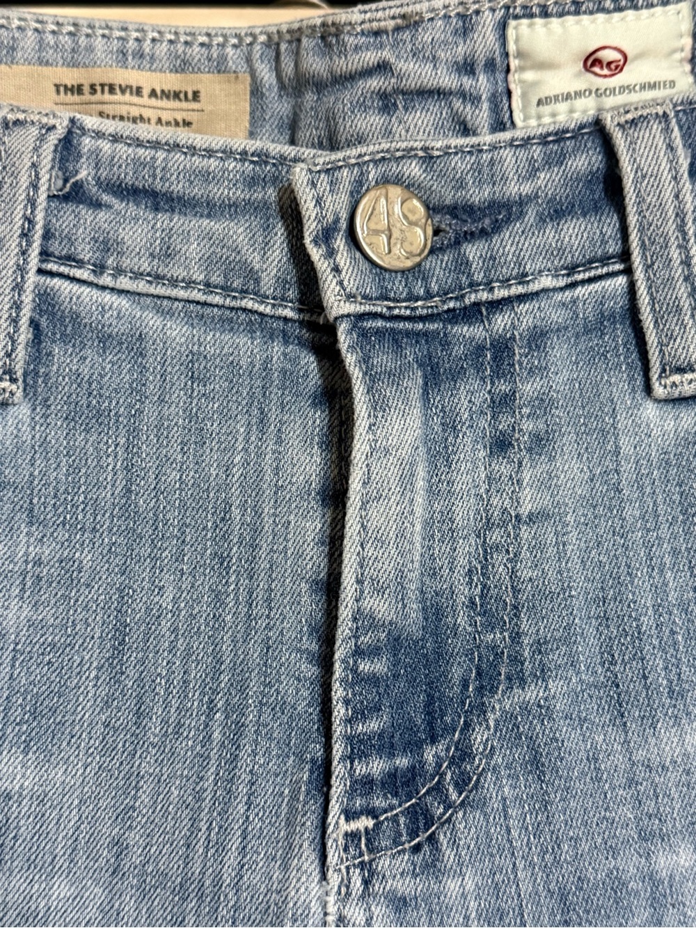 AG Straight Leg Jeans The Stevie Ankle Distressed Light Wash Size 27 - Picture 4 of 16